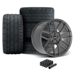 STEEDA 20 ST-R GUNMETAL STAGGERED WHEEL & TIRE COMBO NT05 (05-19)